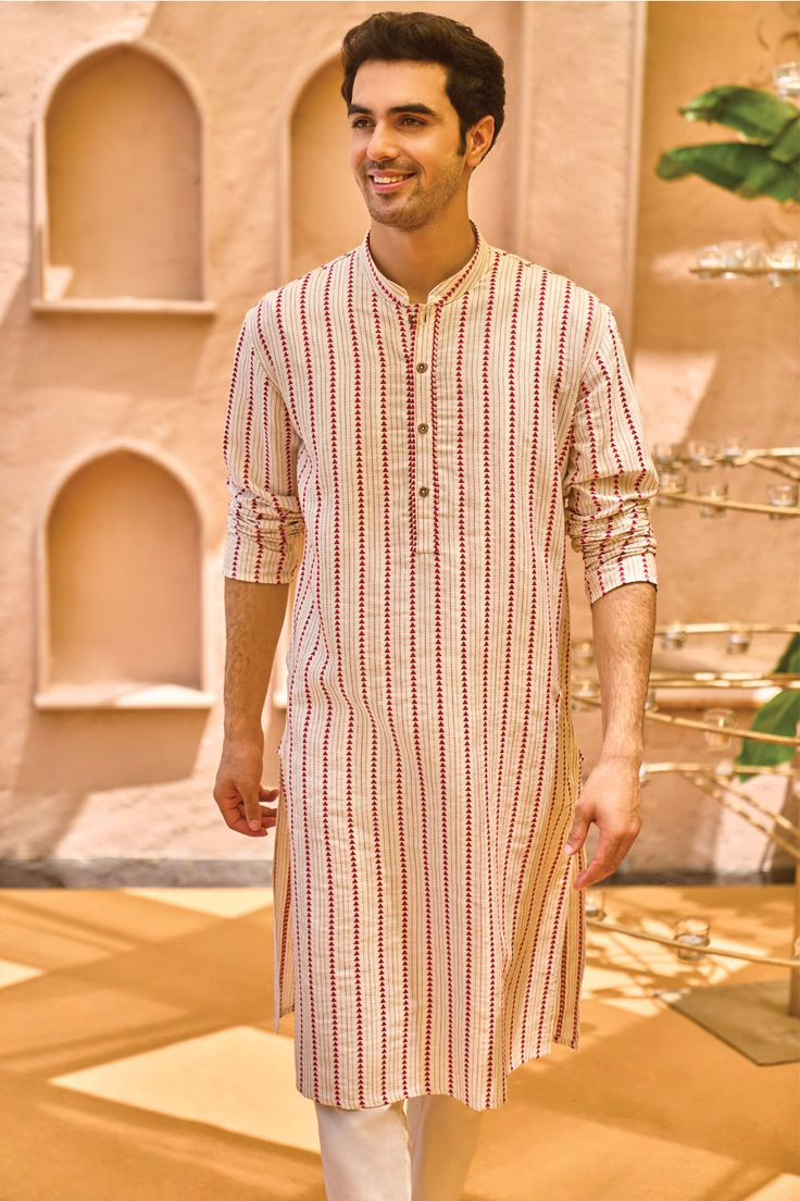 2025 Hottest Trends in Indian Ethnic Wear for Men 9 2025 Hottest Trends in Indian Ethnic Wear for Men Cream Khadi Kurta