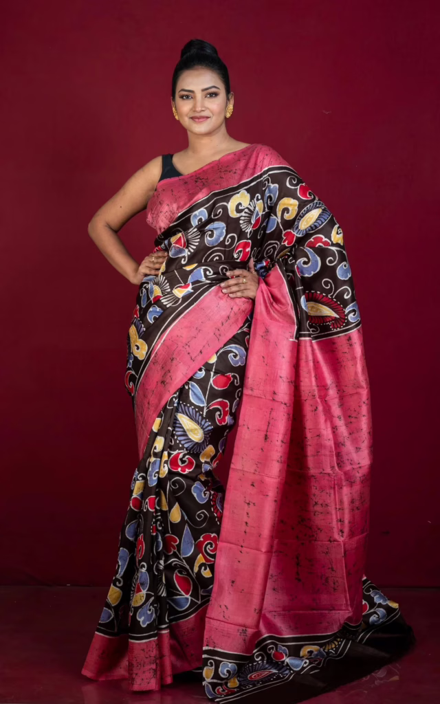 Hand Batik Bishnupuri Silk from West Bengal 