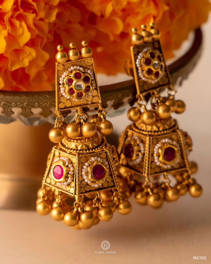 Gold Jhumkas 