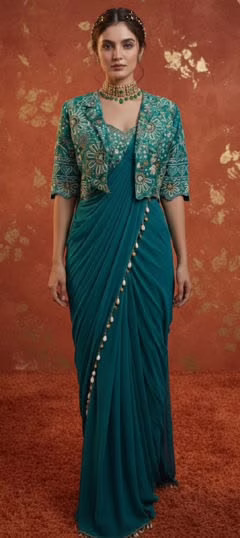 5 Ways to Style Your Designer Saree This Wedding Season 5 5 Ways to Style Your Designer Saree This Wedding Season Pre-stitched saree gown with a modern silhouette and draped saree-style detailing