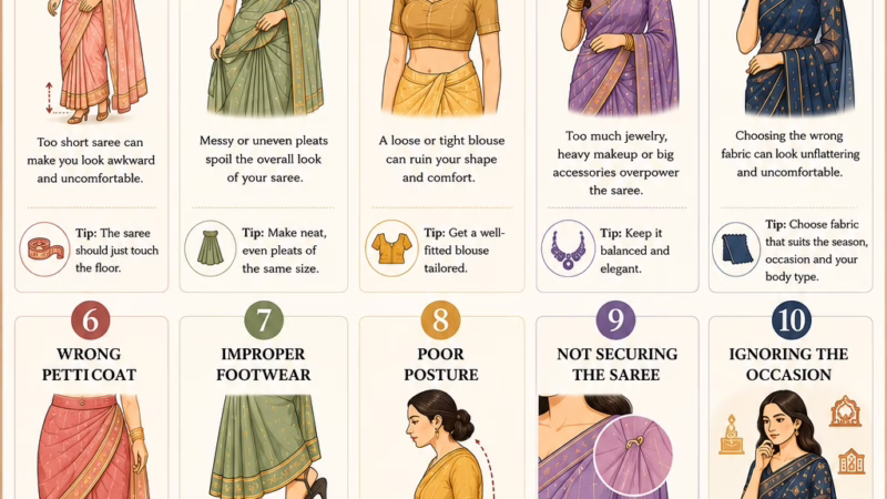 10 Saree Mistakes That Beginners Make & How To Avoid Them